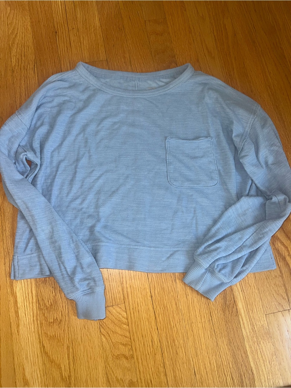 aerie Light Blue Long-Sleeve Cropped Tee